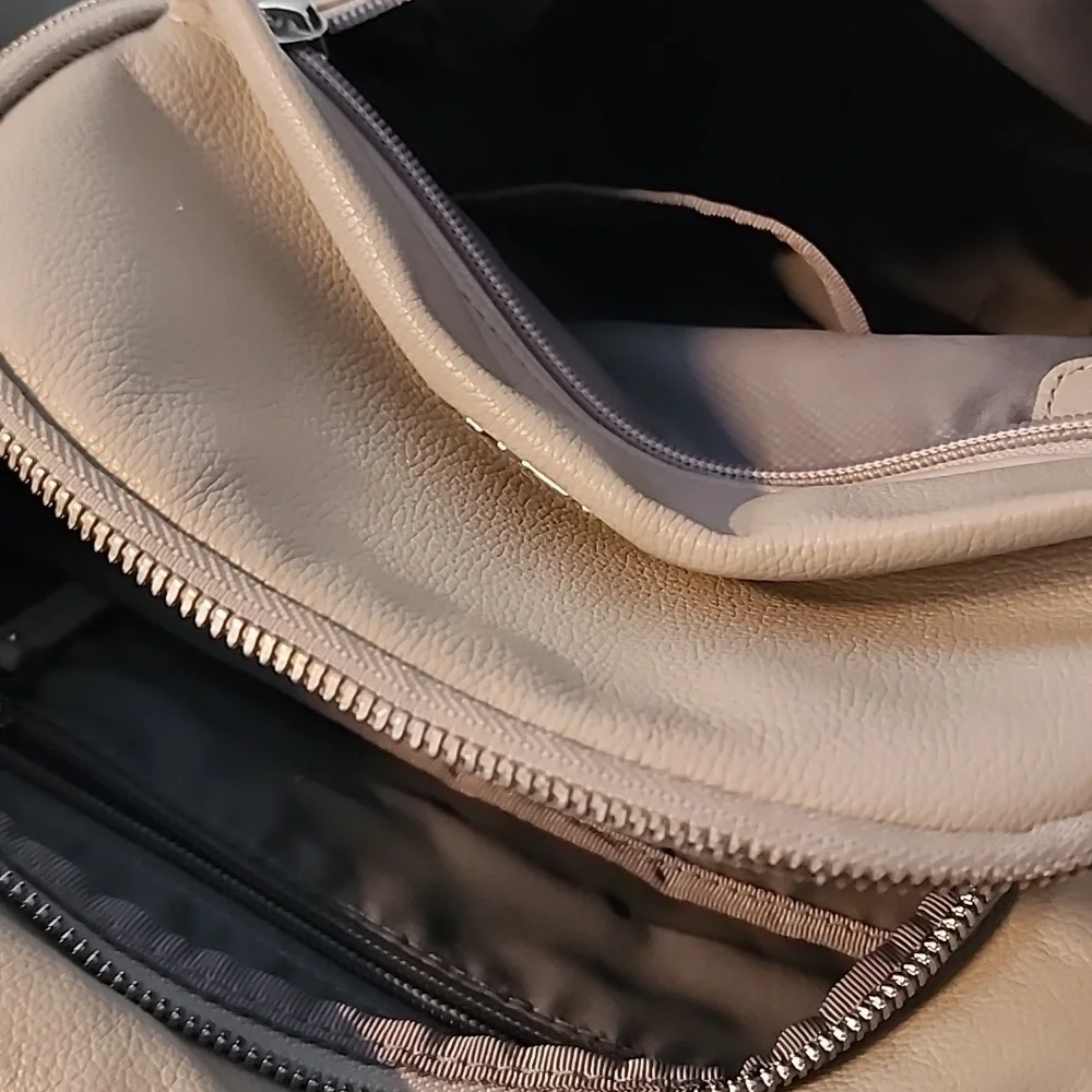 Tumi Daniella Leather Backpack In Gobi Tan /Silver